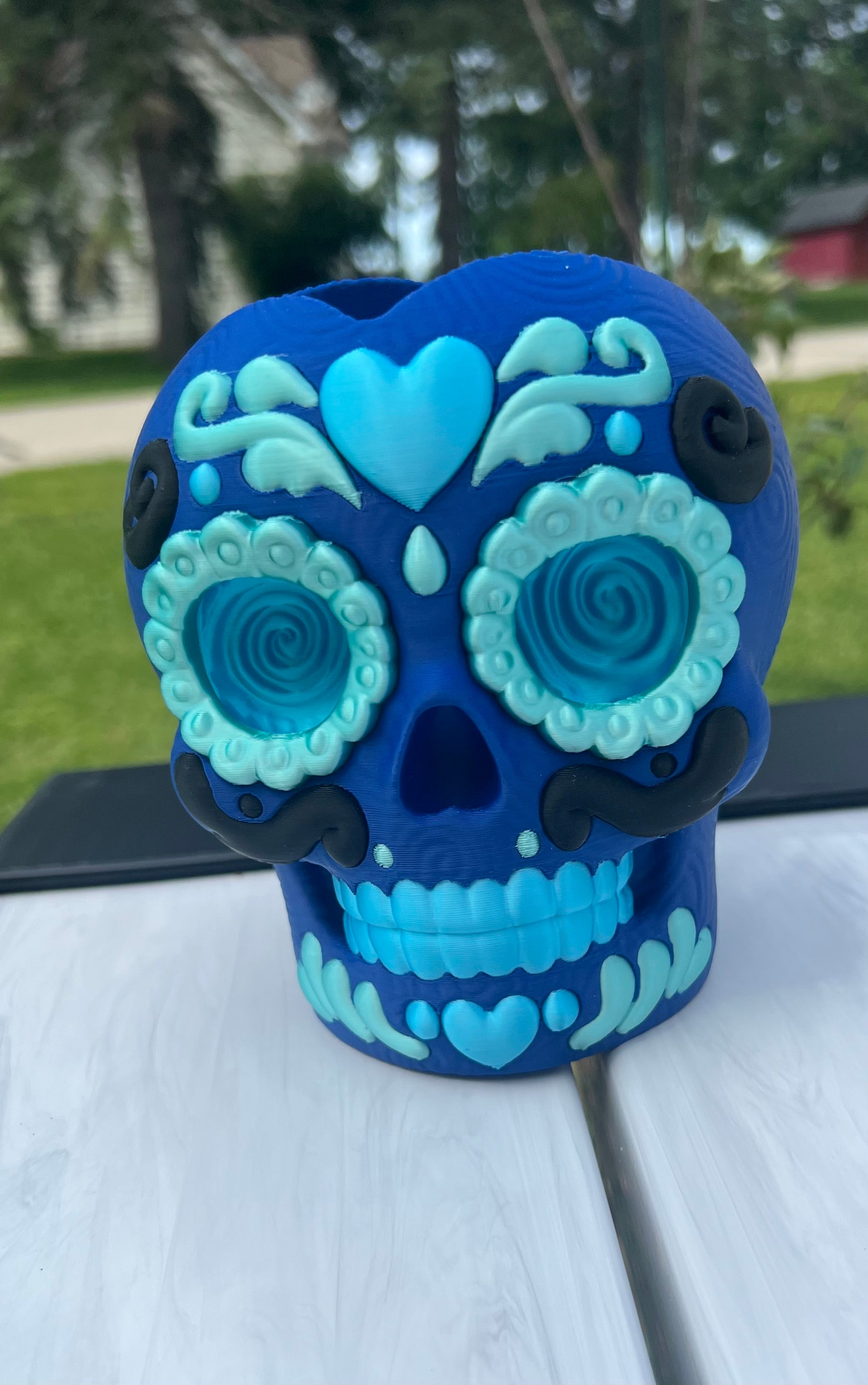 3D-Printed Sugar Skull Soap Dispenser Holder